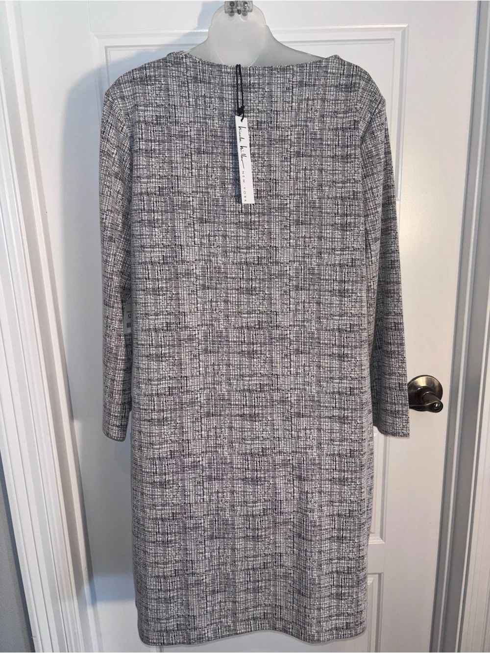 Nicole Miller Black & White Tweed Sheath Dress Size XL NWT